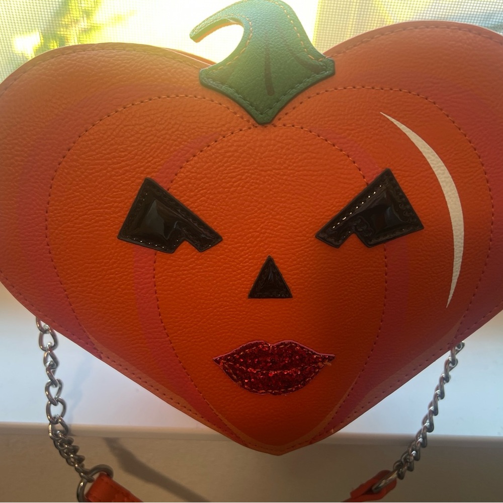 Betsey Johnson Orange Pumpkin Crossbody Bag